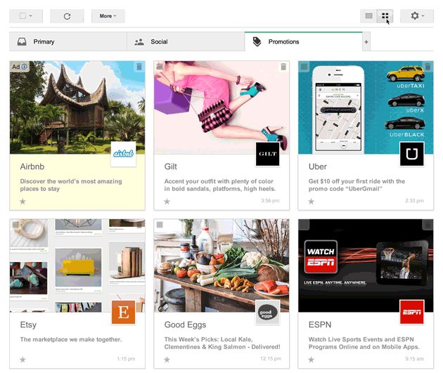 Gmails grid view
