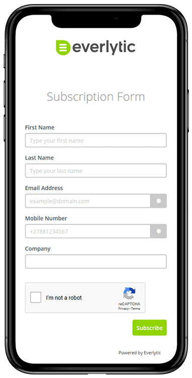 Mobile SubscriptionForm | Everlytic | Campaign - Growth Journey - Bulk Communicator