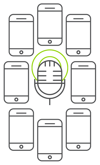 10 Reasons Why You Should Use Voice Broadcasting | Everlytic | Digital Communication Software | Email Marketing | One microphone connecting to many phones | GIF