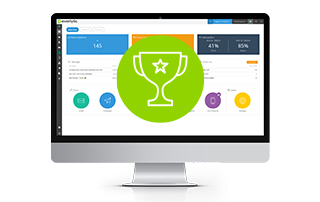 Everlytic’s Top Software Features from 2019 | Email Marketing | Computer with trophy | Blog feature image