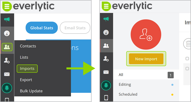How to Move Your Mailchimp Email Database to Everlytic | Email Marketing | Communication Software | Blog image | Everlytic import step 1