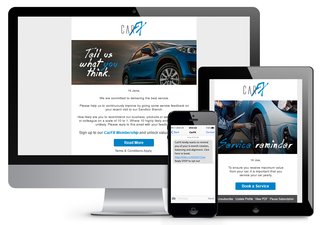 Everlytic | Automotive Industry | Email examples on different devices