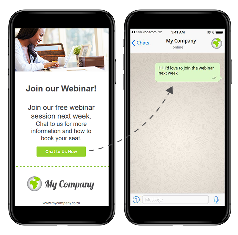 Everlytic | Blog | Use WhatsApp Click-to-Chat for Real-Time Business Communication | Blog Image | Example of WhatsApp Click-to-Chat