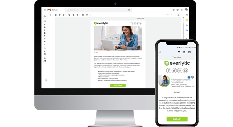 Everlytic | Lead Nurturing | Blog | 8 Things to Check Before Sending Your Email Marketing Campaign | Example of The Same Email Content on Different Devices