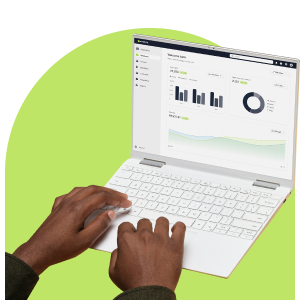 image of a laptop with email marketing analytics on the screen