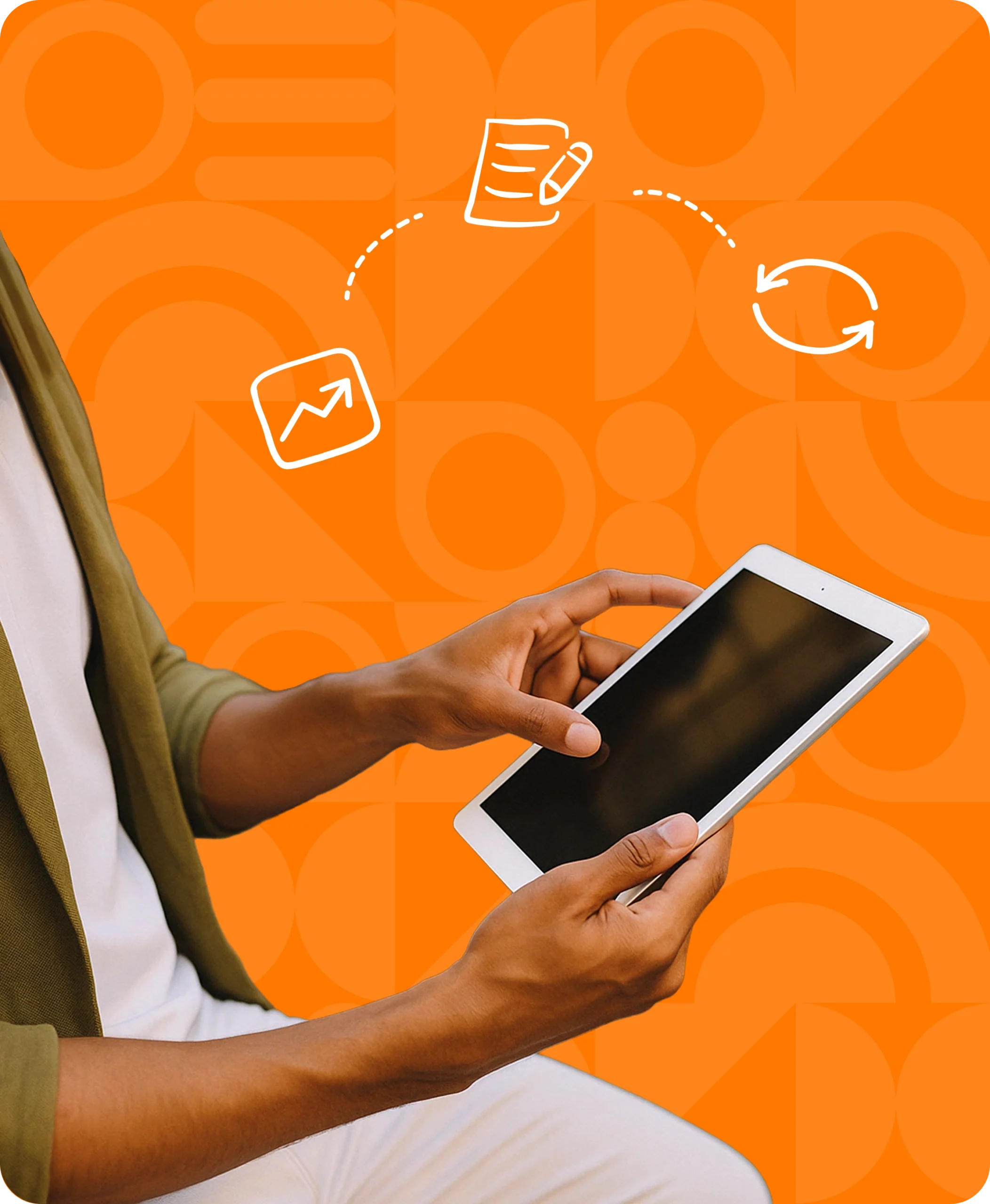 person on a tablet