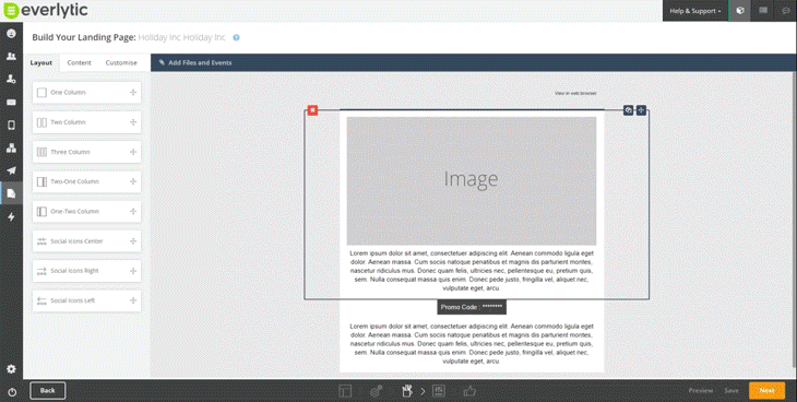 Effortlessly Boost Your Lead Generation with Landing Pages | 3 LandingPages Blog Image21 Everlytic Effortlessly Boost Your Lead Generation with Landing Pages_Everlytic Blog_GIF of Landing Page Builder in Action