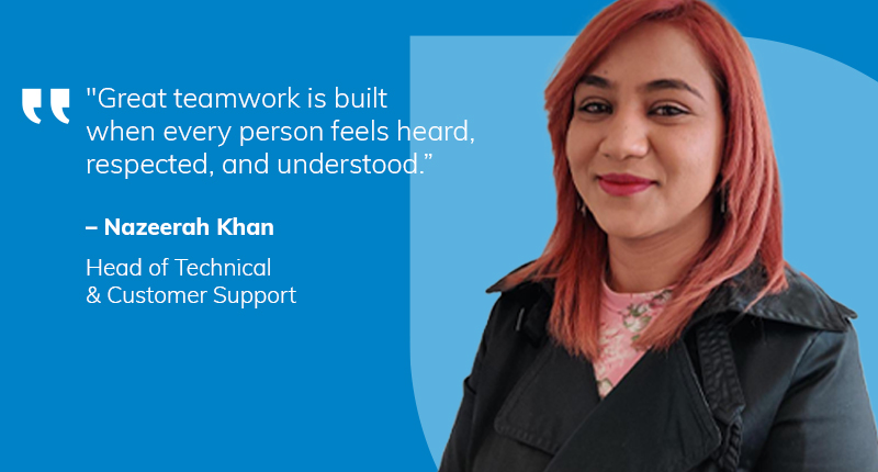 Nazeerah Khan, head of technical support