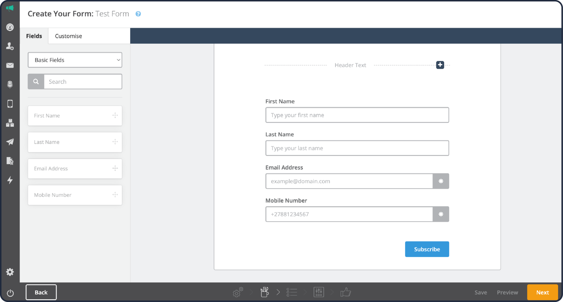 8 Steps to Building a Subscription Form on Everlytic | Step 3 Drag in Basic Data Fields 1 Everlytic 8 Steps to Building a Subscription Form on Everlytic_Everlytic Blog_Step 3_Drag in Basic Data Fields